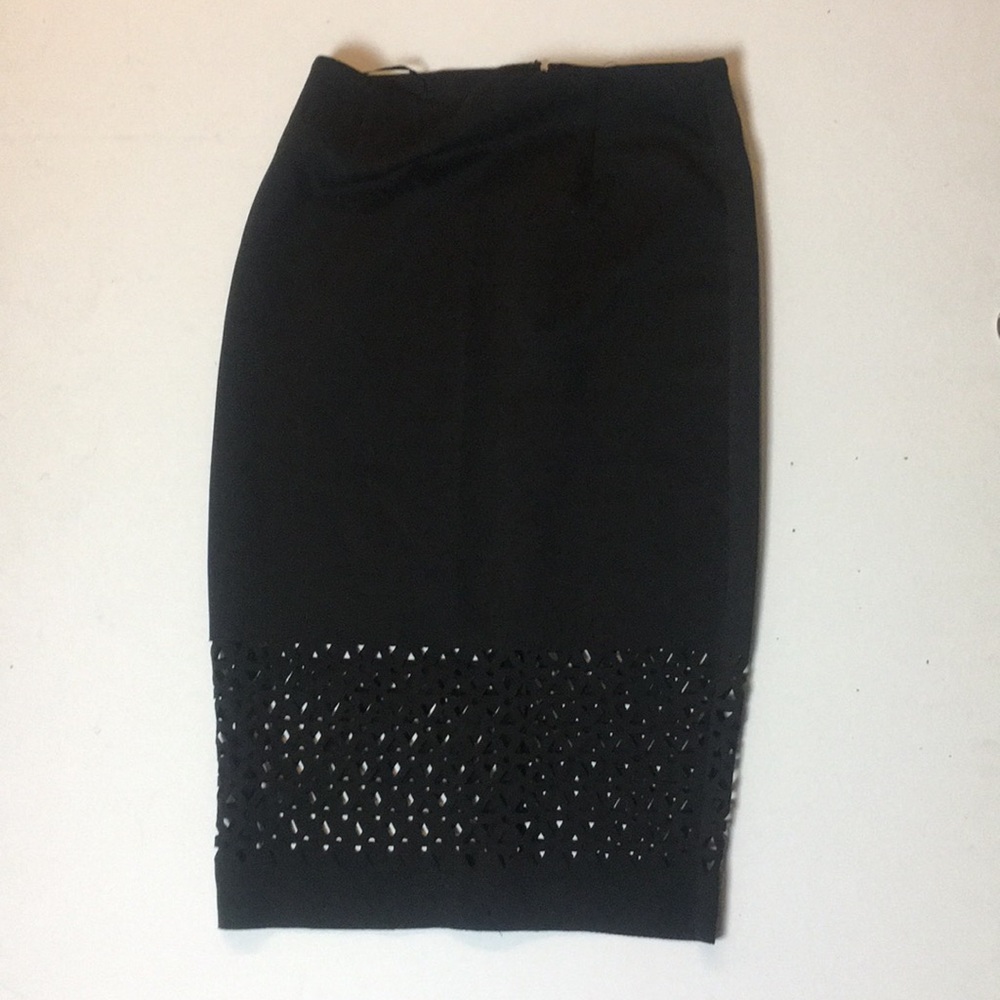 Geometric cut-out pencil skirt